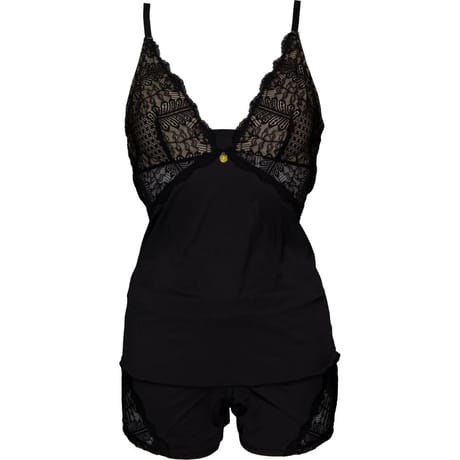 Ensemble caraco + short ligne Boa NOIR 38/40