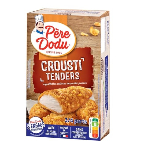 Père Dodu crousti tenders aiguillettes de poulet pané 380g