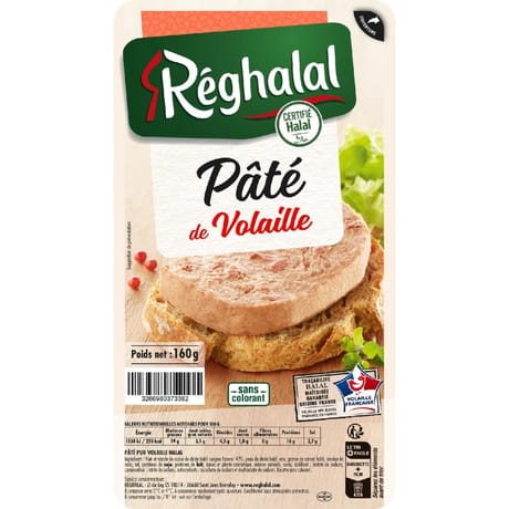 Réghalal pâté de volaille halal 160g