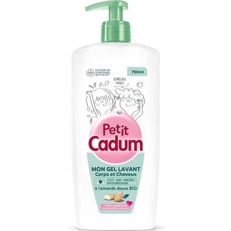 Cadum enfant shampooing douche corps et cheveux amande douce 750ml
