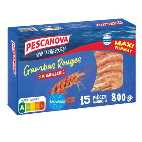 Pescanova gambas rouges à griller minimum 15 pièces 800g