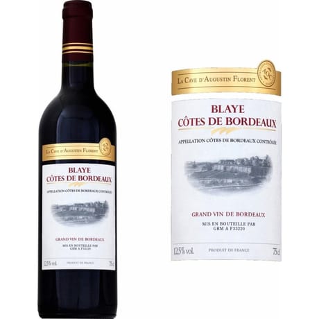 Cave d'augustin florent blaye côtes de Bordeaux AOP vin rouge 12.5°-75cl