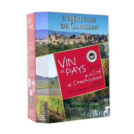 L'Héritage de Carillan vin rouge de Pays la Cité de Carcassonne 3l