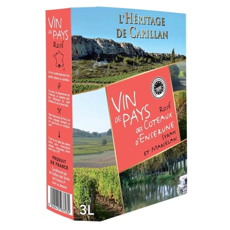 L'Héritage de Carillan vin rosé de Pays Coteaux d'Ensérune 13% 3l