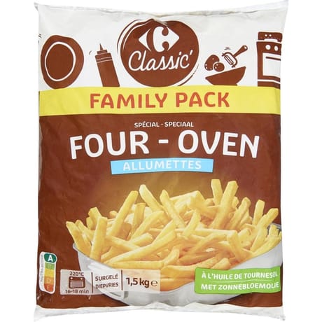 Carrefour classic' frites allumettes spécial four family pack 1.5kg