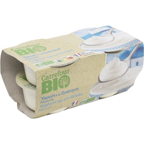 Carrefour bio yaourt à la grecque nature 4x125g
