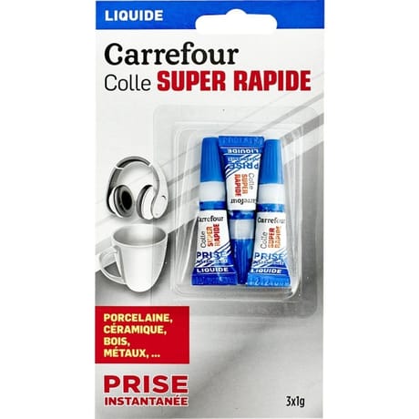Carrefour colle instantanée liquide 3x1g - 3g
