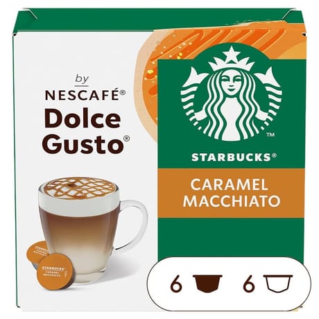 Starbucks by dolce gusto caramel macchiato 6 capsules de café + 6 capsules de lait - 127,8g