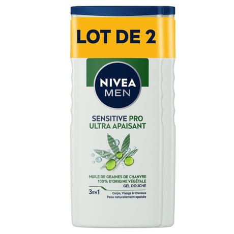 Nivea bath care sensitive pro douche chanvre lotx2