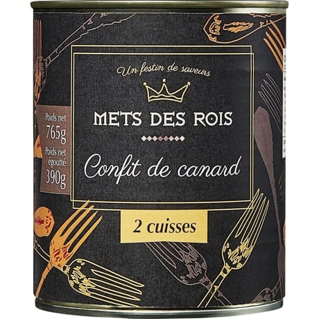 Mets des Rois confit de canard 2 cuisses 390g net égoutté