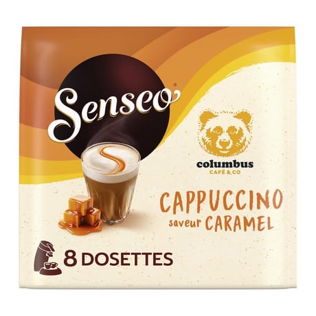 Senseo columbus cappuccino caramel café en dosettes x8 - 92g