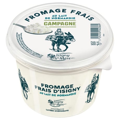 Fromage frais campagne au lait pasteurisé 8% mg 500g Isigny Ste Mère