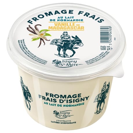 Fromage frais vanille de madagascar Isigny 500g