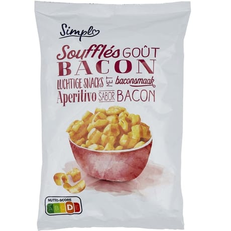 Simpl biscuits apéritifs soufflés goût bacon 100g