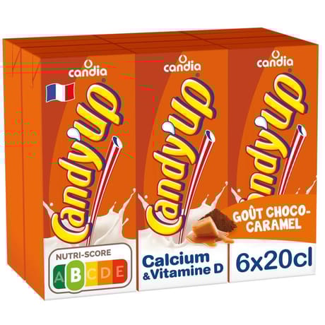 Candy'up boisson lactée goût chocolat caramel stérilisée uht