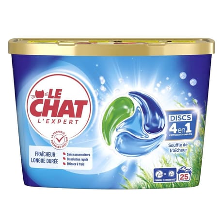 Le chat l'expert discs souffle de fraîcheur 25 lavages 0.412kg