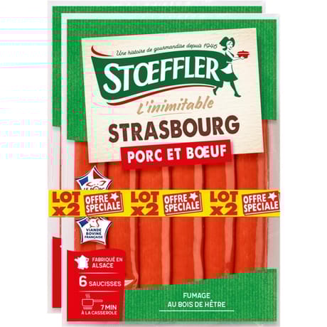 Stoeffler Strasbourg porc et boeuf lot 2x6 480g