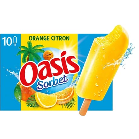 Oasis 10 bâtonnets citron orange 500ml 400g