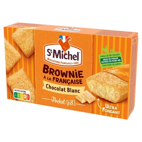 St michel mini brownie chocolat blanc x8 240g