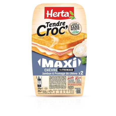 Herta croque monsieur maxi chèvre jambon x2 310g