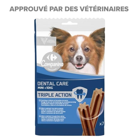 Carrefour companino récompense pour chien mini sticks dental care x7 -110g