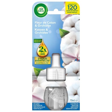 Air wick recharge électrique fleur de coton & orchidée 19ml