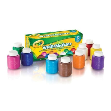 10 pots de peinture lavable