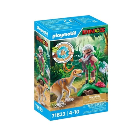 71823 Vélociraptor et explorateur avec lasso