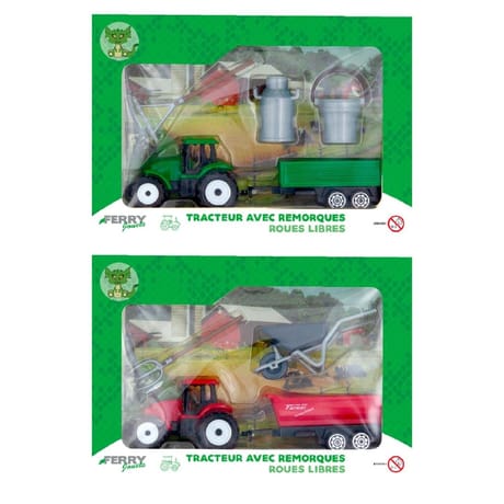 Tracteur + remorque roues libres + accessoires
