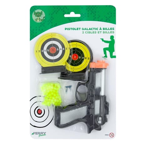 Pistolet galactic à billes + 2 cibles