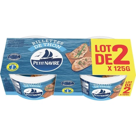 Petit navire rillettes de thon démarche responsable 250g