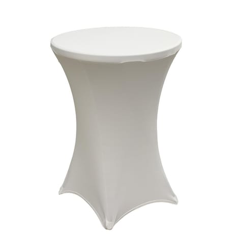 Artis trading nappe extensible blanche pour table cocktail d80