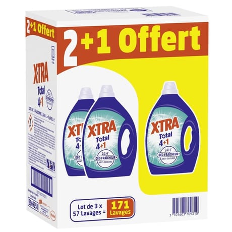 Xtra total déo fraîcheur +givre 2+1 gratuit 7.695l