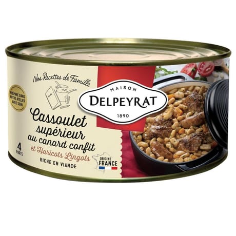 Delpeyrat cassoulet superieur au canard confit et haricots lingots 1,5kg