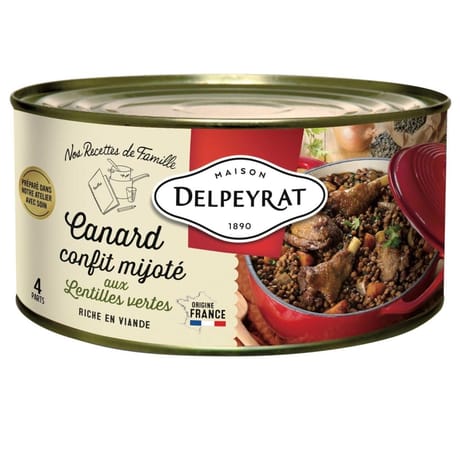 Delpeyrat confit mijoté aux lentilles vertes 1,5kg