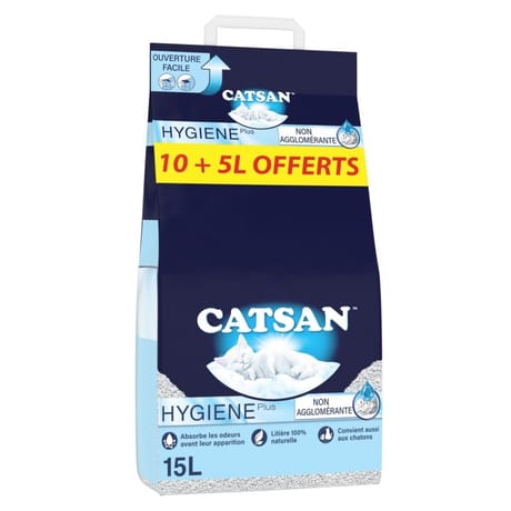 Catsan hygiène litière minerale pour chat 10l+5l offerts