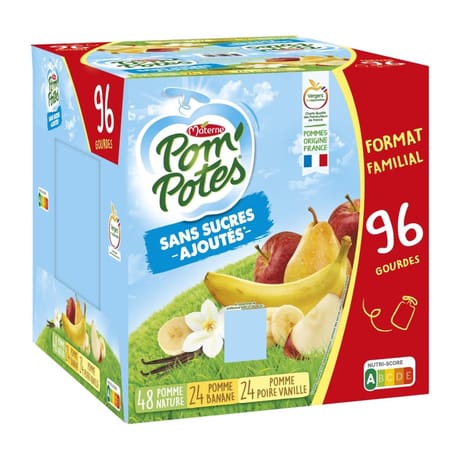 Pom'potes compotes gourdes multi variétés 96x90g - 8640g