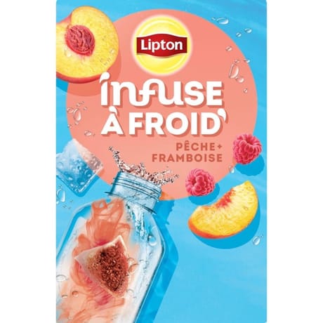 Lipton infuse à froid pêche framboise x15s - 35g