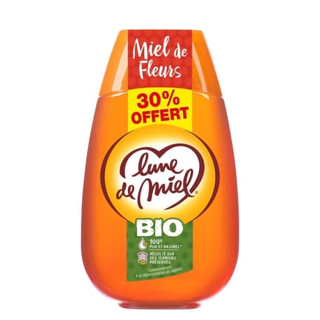 Lune de miel miel de fleurs bio liquide 500g