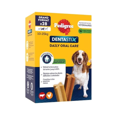 Pedigree dentastix pour chien (10-25kg) bâtonnets au poulet 720g