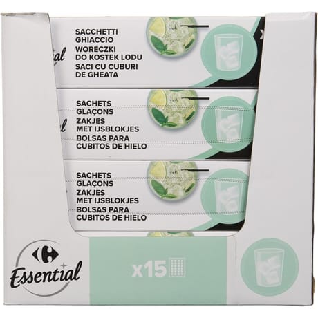 Carrefour sachets glaçons x15