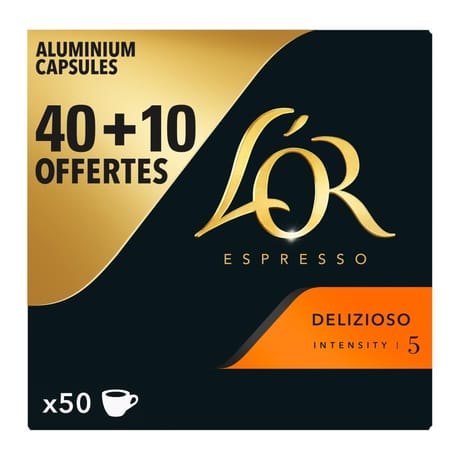 L'or espresso delizioso n°5 café en capsules x40 + 10 gratuites -260g