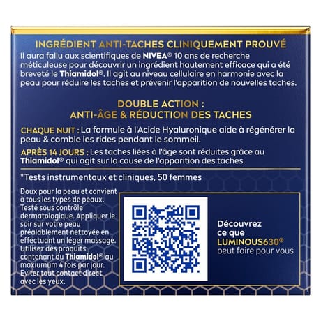 Nivea visage soin de nuit régénération cellular luminous 630 50ml