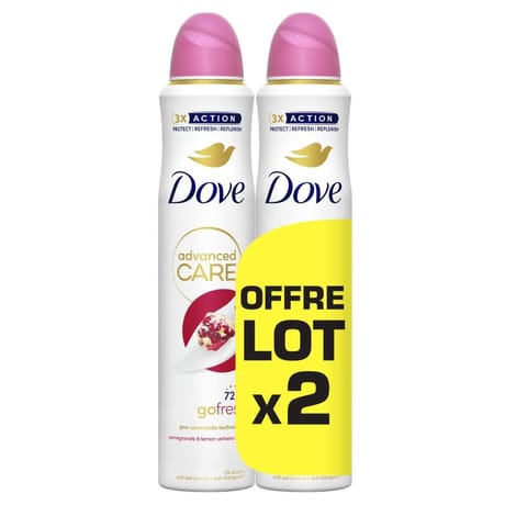 Dove déodorant aérosol grenade & citron lot de 2 x 200 ml