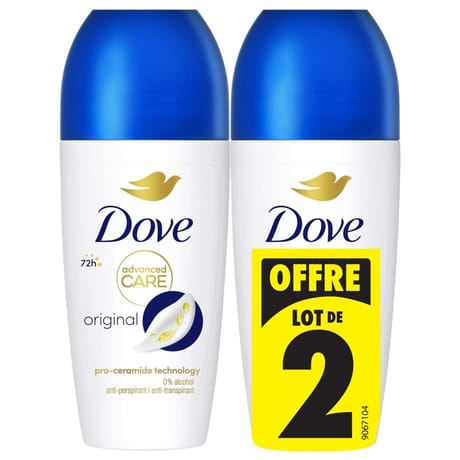 Dove deodorant anti-transpirant roll on original 2 x 50ml