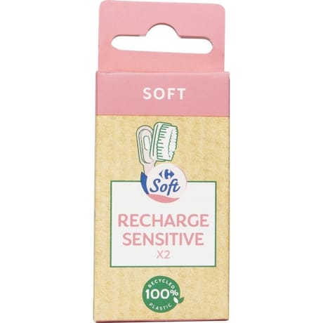 Carrefour soft têtes brosse à dents souple x2