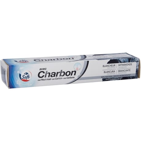 Carrefour soft dentifrice blancheur au charbon 75 ml