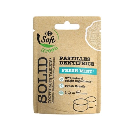 Carrefour soft green pastilles dentifrice fresh mint x60