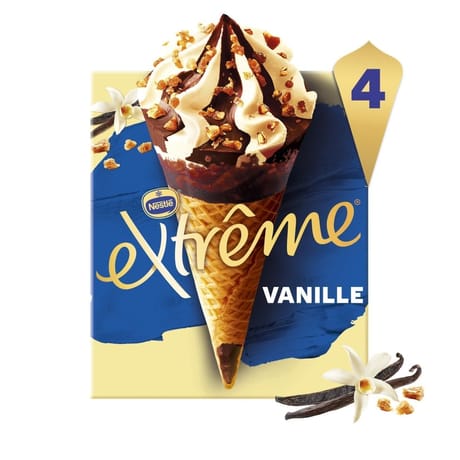 Extrême 4 cônes vanille 284g