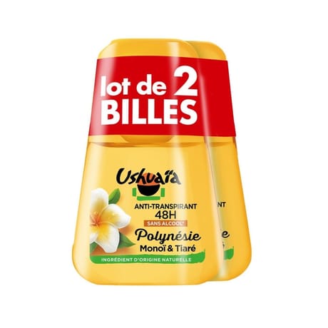 Ushuaïa anti-transpirant 48h monoi 2x50ml